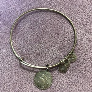 Alex & Ani Bracelet PISCES Silver Tone Charm Bangle One Size Astrological Sign